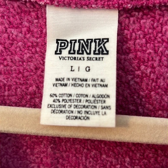 VS PINK pink/purple quarter zip sweatshirt - Picture 5 of 7